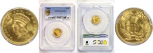 1880  One Dollar Gold Coin.  -  PCGS MS-68.