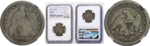 1861-S  Seated Liberty Quarter.  -  NGC VG-10.