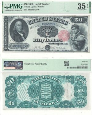 1880 $50 Legal Tender Note Fr-164 PMG VF-35 EPQ
