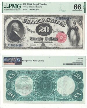 1880 $20 Legal Tender Note Fr-142 PMG Gem CU-66 EPQ