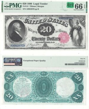 1880 $20 Legal Tender Note Fr-141 PMG Gem CU-66 EPQ