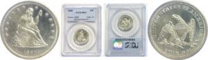 1860  Seated Liberty Quarter.  -  PCGS PR-65.