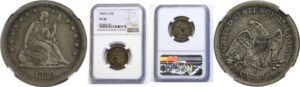 1859-S.  Seated Liberty Quarter.  -  NGC. VF-35.