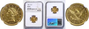 1883 $2 1/2 Liberty. -  NGC. AU-58