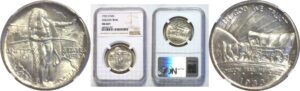 1933-D  Oregon Trail Commemorative Half Dollar.  -  NGC MS-66+.