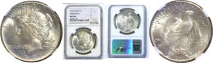 1921  Peace Dollar.  -  NGC MS-64+.