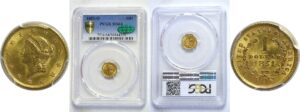 1851-O.  One Dollar Gold Coin.  -  PCGS MS-64. CAC