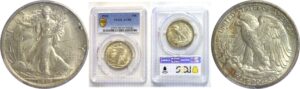 1918  Walking Liberty Half Dollar.  -  PCGS AU-58.