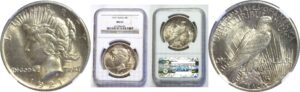 1921  Peace Dollar.  -  NGC MS-63.