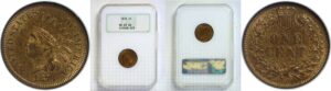 1876.  Indian Head Cent.  -  NGC. MS-65. RB.