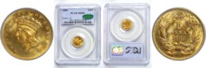 1880.  One Dollar Gold Coin.  -  PCGS MS-68. CAC
