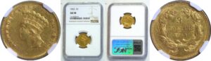 1863  $3 Princess  -   NGC AU-58.