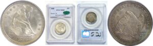 1858  Seated Liberty Quarter  -   PCGS. MS-65.  CAC