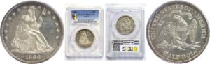 1866  Seated Liberty Half Dollar.   -   PCGS PR-66. CAM.