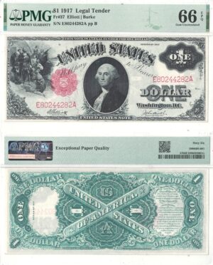 1917 $1 Legal Tender Note Fr-37 PMG Gem CU-66 EPQ