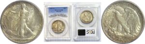 1917-S Rev. Walking Liberty Half Dollar.  -   PCGS AU-58