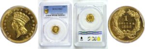 1888 One Dollar Gold Coin.  -   PCGS PR-63