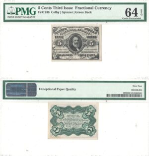5 Cent 3rd Issue Fractional Currency Fr-1238 PMG Choice CU-64 EPQ