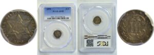 1870 Silver Three Cent  -  PCGS AU-55