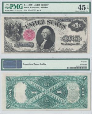 1880 $1 Legal Tender Note Fr-34 PMG XF-45 EPQ