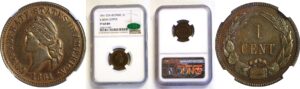 1861 CSA Cent. Copper Restrike.  -  NGC PF-64 BN.  CAC