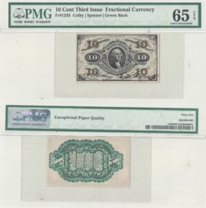 10 Cent 3rd Issue Fractional Currency Fr-1255 PMG Gem CU-65 EPQ