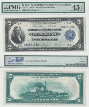 1918 $2 Federal Reserve Bank Note Fr-758 PMG XF-45 EPQ