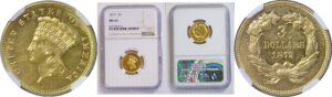 1872 $3 Princess  -  NGC MS61