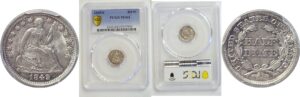 1849/6 Seated Liberty Half Dime - PCGS MS-64