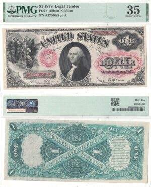 1878 $1 Legal Tender Fr-27 PMG VF-35