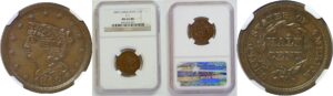 1849 Half Cent  -  NGC MS-64 BN