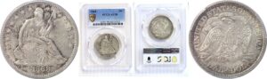 1868 Seated Liberty Half Dollar.  -   PCGS AU-58