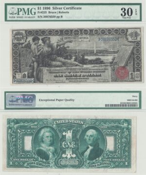 1896 $1 Silver Certificate Fr-225 PMG VF-30 EPQ