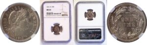 1911-S Barber Dime.  -   NGC MS-65