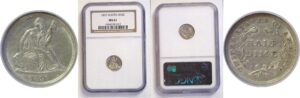 1837 Seated Liberty Half Dime  -  NGC MS-61