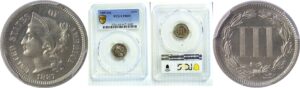 1887/(6) Nickel Three Cent. -  PCGS PR-65