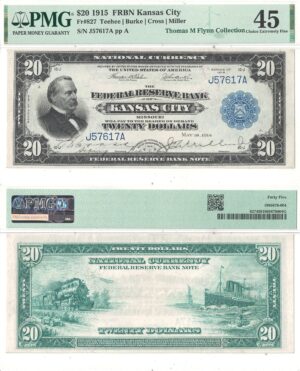 1915 $20 Federal Reserve Bank Note Fr-827 PMG XF-45